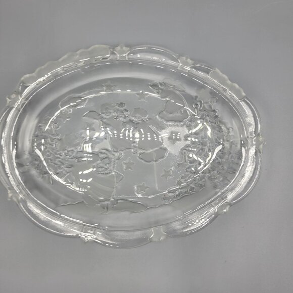 Mikasa Holiday Classics Crystal Candy Dish Oval 9" Stars Angels Christmas Decor - Picture 5 of 11
